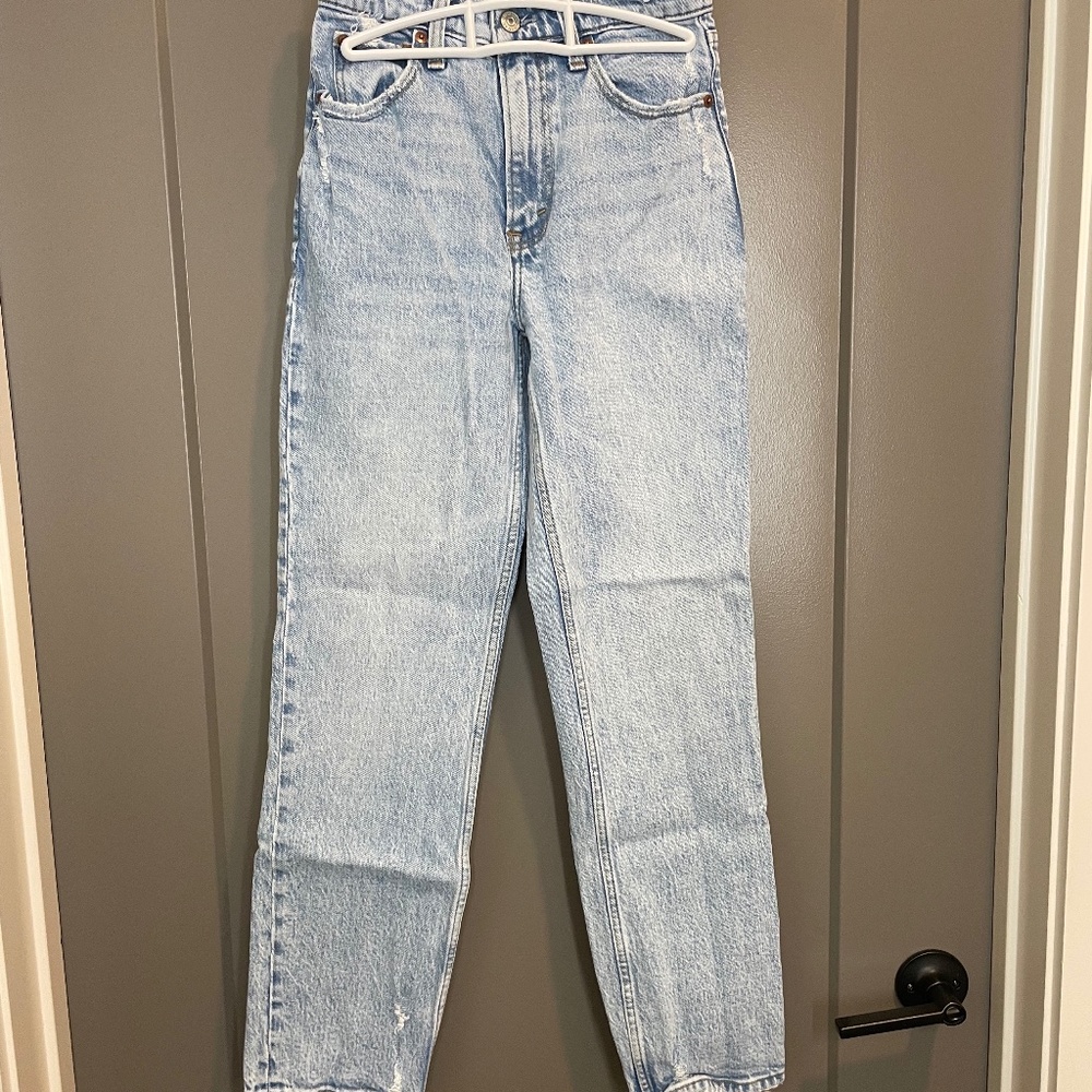 Abercrombie 90s ultra high rise straight jeans - light blue wash